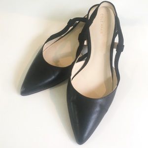 Cole Haan Sling Back Pointy Toe Leather Flats 7.5
